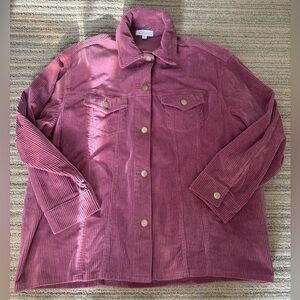 Mauve Corduroy Button-Up Shacket